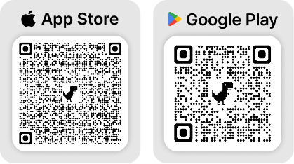 App Store, Google Play - QR code